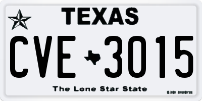 TX license plate CVE3015