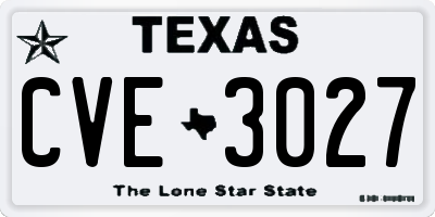 TX license plate CVE3027