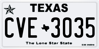 TX license plate CVE3035