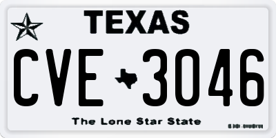TX license plate CVE3046