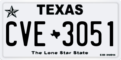 TX license plate CVE3051
