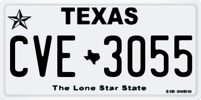 TX license plate CVE3055