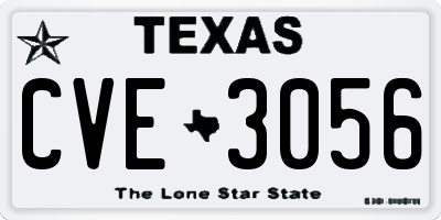TX license plate CVE3056