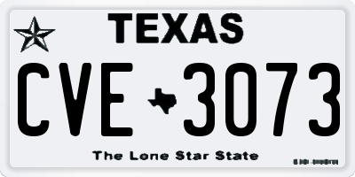TX license plate CVE3073