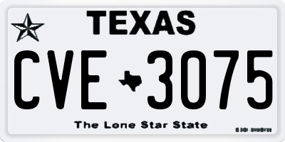 TX license plate CVE3075