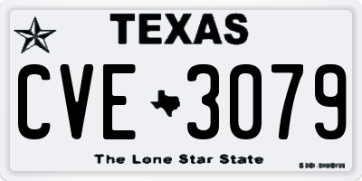 TX license plate CVE3079