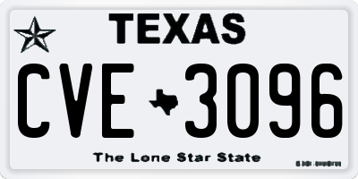 TX license plate CVE3096