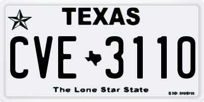 TX license plate CVE3110