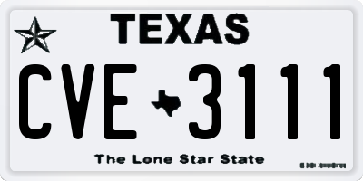TX license plate CVE3111