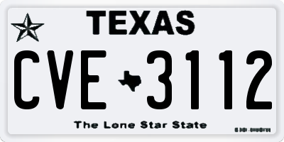 TX license plate CVE3112