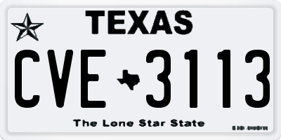 TX license plate CVE3113