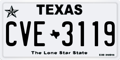 TX license plate CVE3119