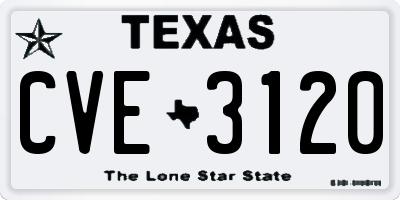 TX license plate CVE3120