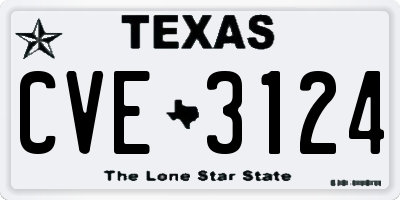 TX license plate CVE3124