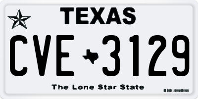 TX license plate CVE3129