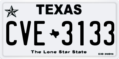 TX license plate CVE3133