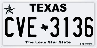 TX license plate CVE3136