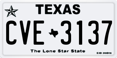 TX license plate CVE3137