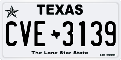 TX license plate CVE3139