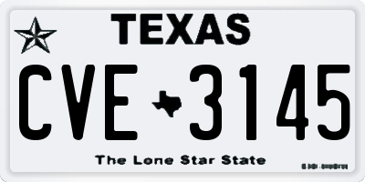 TX license plate CVE3145