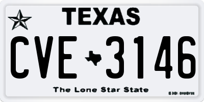 TX license plate CVE3146
