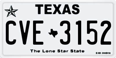 TX license plate CVE3152