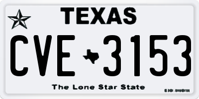 TX license plate CVE3153