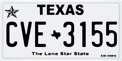 TX license plate CVE3155