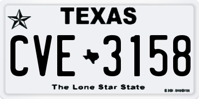 TX license plate CVE3158