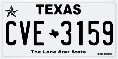 TX license plate CVE3159