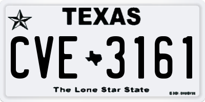 TX license plate CVE3161