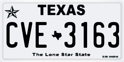 TX license plate CVE3163
