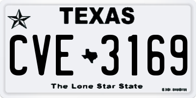TX license plate CVE3169