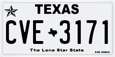 TX license plate CVE3171