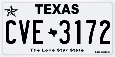 TX license plate CVE3172