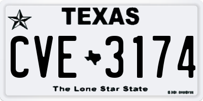 TX license plate CVE3174