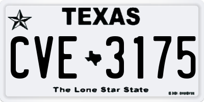 TX license plate CVE3175