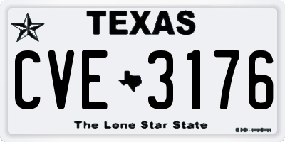 TX license plate CVE3176