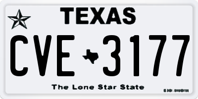 TX license plate CVE3177