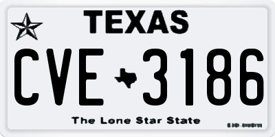 TX license plate CVE3186