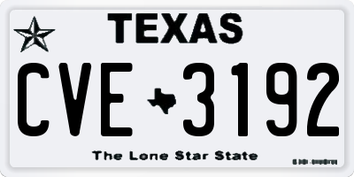 TX license plate CVE3192