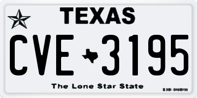 TX license plate CVE3195