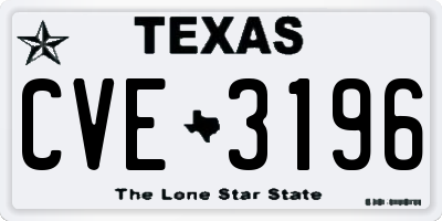 TX license plate CVE3196