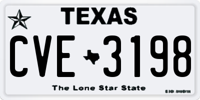 TX license plate CVE3198