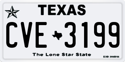 TX license plate CVE3199