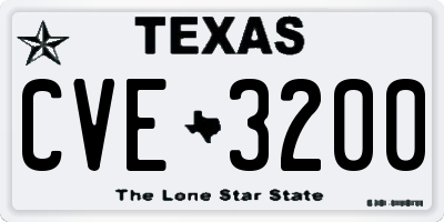 TX license plate CVE3200