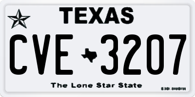 TX license plate CVE3207