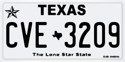 TX license plate CVE3209