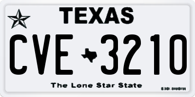 TX license plate CVE3210