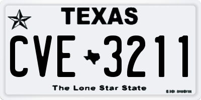 TX license plate CVE3211